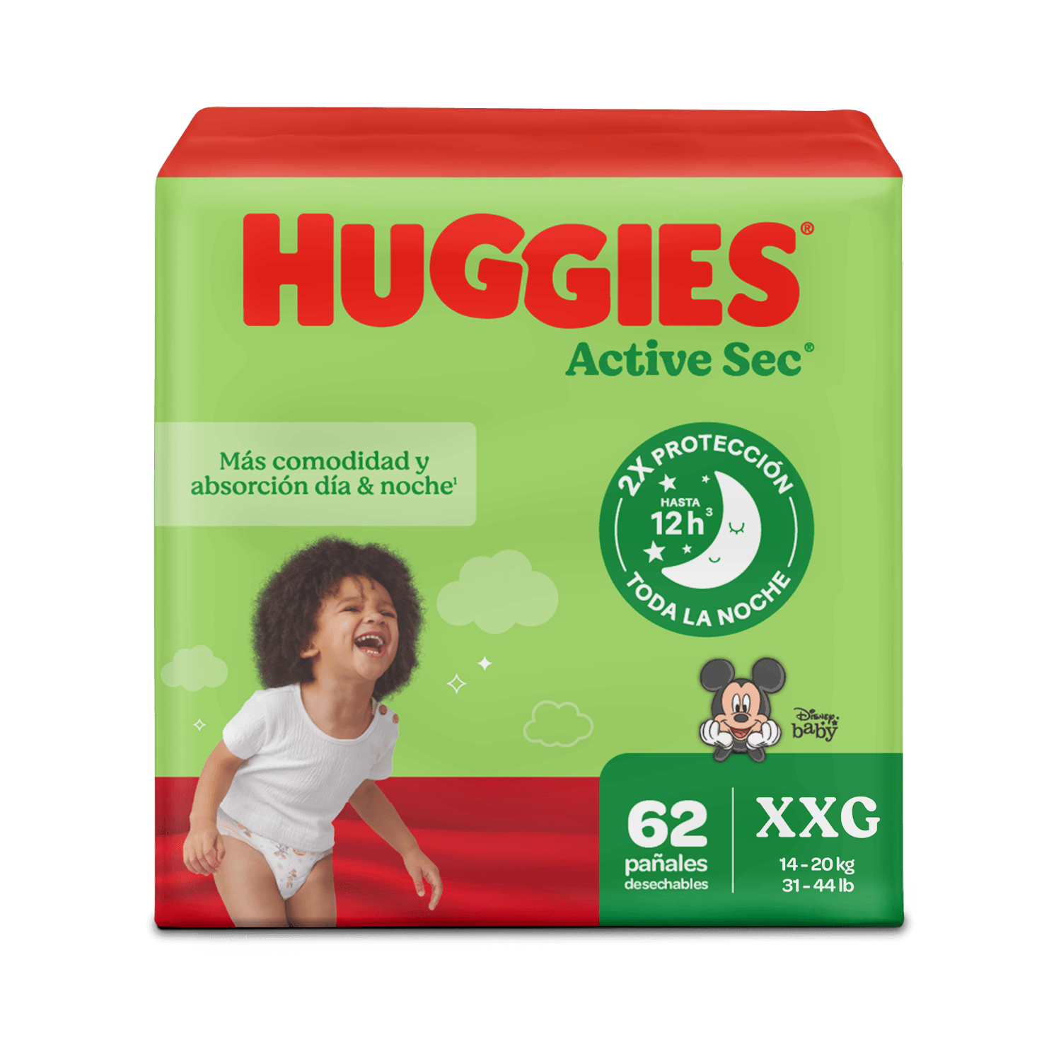Pañales Huggies Active Sec Etapa 5/XXG 62U