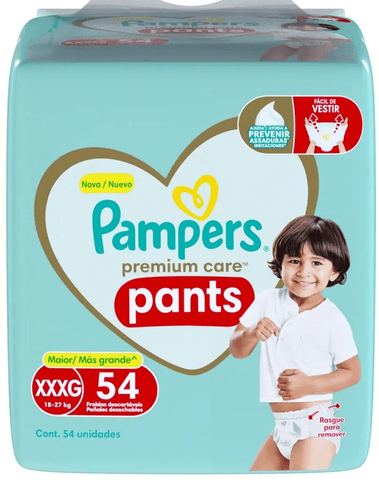 Pañales Pampers Premium Care Pants Talla XXXG 54 UN